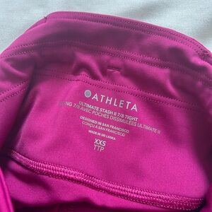 Athleta Pink Ultimate Stash II 7/8 Tight